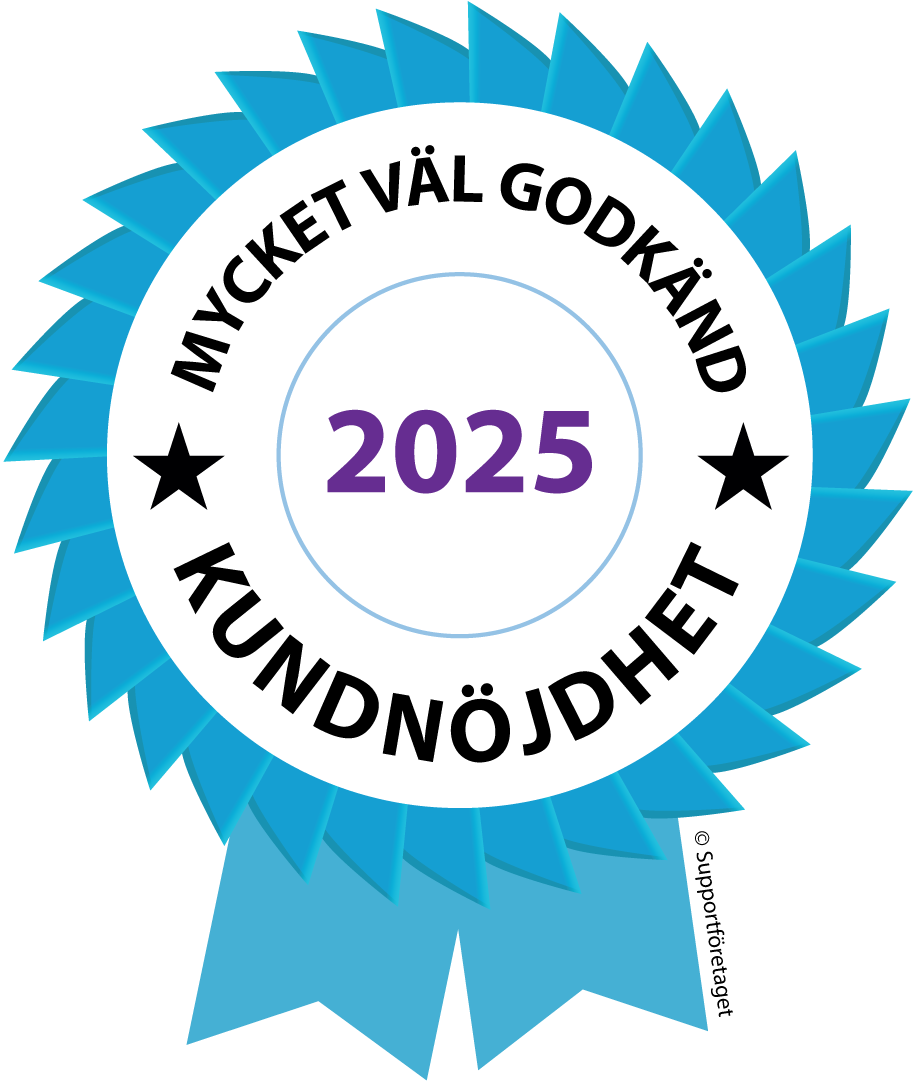 Emblem för betyg mycket väl godkänt i kundnöjdhet 2025
